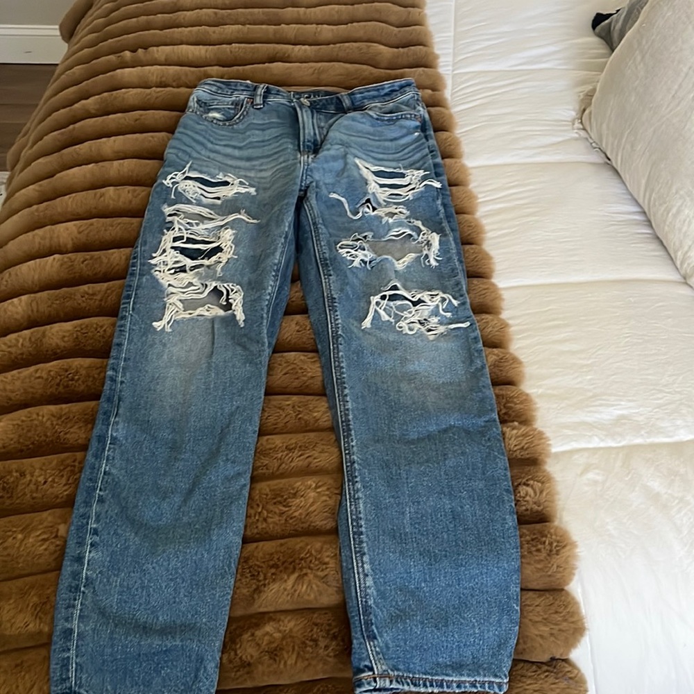 High waisted distressed